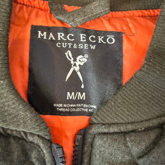 Marc Ecko Cut & Sew Vest Size Medium Brown Quilted Orange Lining Full Zip - Picture 9 of 10